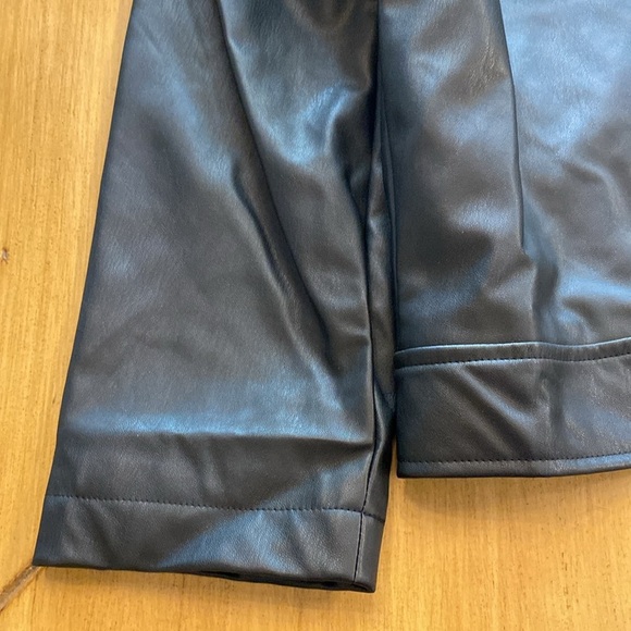 Anthropologie NVLT Women’s Black Vegan Leather Jacket Collar Buttons Pockets M - Picture 13 of 15